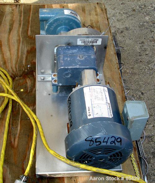 Used Randolph Peristaltic Hose Pump, Model 610, Aluminum Housing. Two (2) tube sizes. 1/2" tubing rated 190 gallons per hour at 400 RPM, 3/8" tubing rated 110 gallons per hour at 400 RPM. Driven by a...