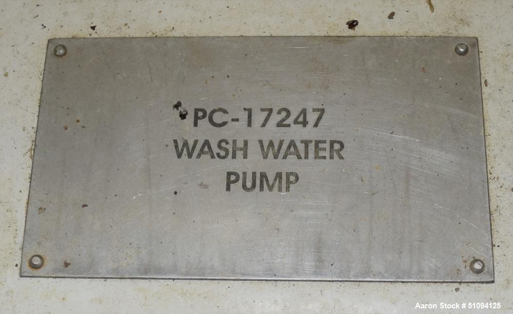 Used Sulzer CPT Chemical Centrifugal Pump, Model CPT12-1-LF, Stainless Steel. Rated 50 gallons per minute at 85 head at 3525 rpm. Driven by a 5hp, 3/60/208-230/460 volt, 3505 rpm motor. Serial# 10011...