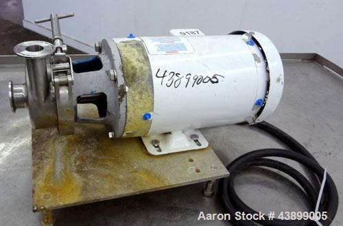 Used L.C. Thomsen & Sons Centrifugal Pump, Model 404TS1, 316 Stainless Steel. Approximately 15 gallons per minute at 15’ head.  1-1/2” Tri-clamp inlet, 1” tri-clamp outlet, approximately 4” diameter ...