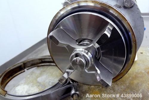 Used L.C. Thomsen & Sons Centrifugal Pump, Model 404TS1, 316 Stainless Steel. Approximately 15 gallons per minute at 15’ head.  1-1/2” Tri-clamp inlet, 1” tri-clamp outlet, approximately 4” diameter ...