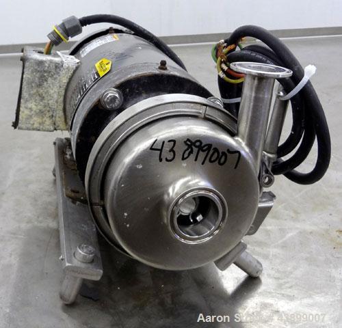 Used L.C. Thomsen & Sons Centrifugal Pump, Model 56321-KA, 316 Stainless Steel.  Approximately 15 gallons per minute at 15’ head.  1-1/2” Tri-clamp inlet, 1” tri-clamp outlet, approximately 5” diamet...