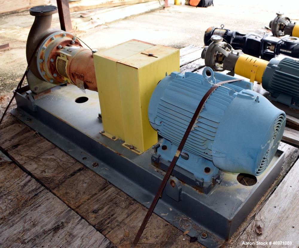 Unused- Toyo Centrifugal Pump, Model DEH-72-80-PF4-CD4-D#, Stainless Steel. Rated 200 gallons per minute at 126’ head at 1660 rpm. 4” Inlet, 3” outlet, impeller diameter 11.1”, maximum solid size 1.2...