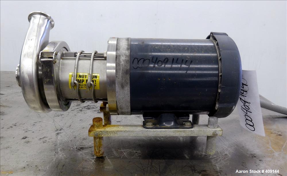 Used- Top-Flo Centrifugal Pump, Model C114-56C, 316 Stainless Steel. Approximate 40 gallons per minute at 40' head. 2" Tri-c...