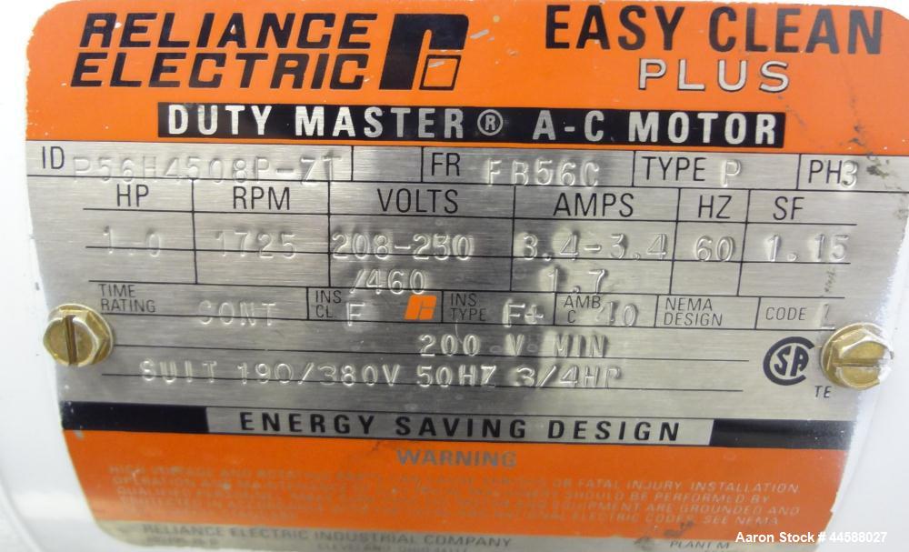 Used Tri-Clover Tri-Flo H.D. Series Centrifugal Pump, Model C215MDG56T-S, 316 Stainless Steel.  Approximate capacity 60 gallons per minute.  2” Tri-clamp inlet, 1-1/2” tri-clamp outlet.  Driven by a ...