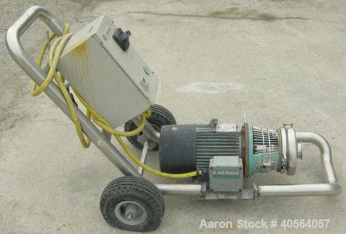 Used Tri-CloverCentrifugalPump, model C216MD18T-S,316 stainless steel.2" tri-clamp inlet, 1 1/2" tri-clamp outlet. Approximate capacity 100 gallons per minute at 76' head, 4 1/2'' diameter impeller. ...