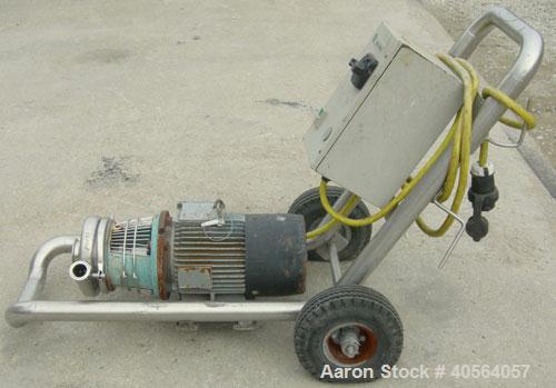 Used Tri-CloverCentrifugalPump, model C216MD18T-S,316 stainless steel.2" tri-clamp inlet, 1 1/2" tri-clamp outlet. Approximate capacity 100 gallons per minute at 76' head, 4 1/2'' diameter impeller. ...