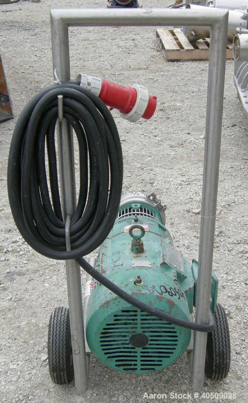 Used Tri Clover Centrifugal Pump, model C216MD21T-S, 316 stainless steel. 2" tri-clamp inlet, 1 1/2" tri-clamp outlet. Approximate capacity 160 gallons per minute at 110' head. Approximate 5" diamete...
