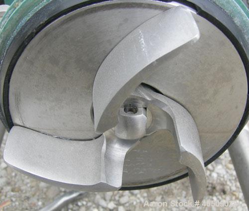 Used Tri Clover Centrifugal Pump, model C216MD21T-S, 316 stainless steel. 2" tri-clamp inlet, 1 1/2" tri-clamp outlet. Approximate capacity 160 gallons per minute at 110' head. Approximate 5" diamete...