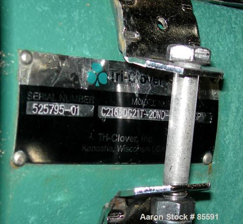 Used Tri-Clover Centrifugal Pump, Model C216MDG21T20ND04Y23SP, 316 Stainless Steel. 6" impeller, 2" tri-clamp inlet. Approximate capacity 100 gallons per minute at 170' head. Driven by a 7.5 hp, 3/60...