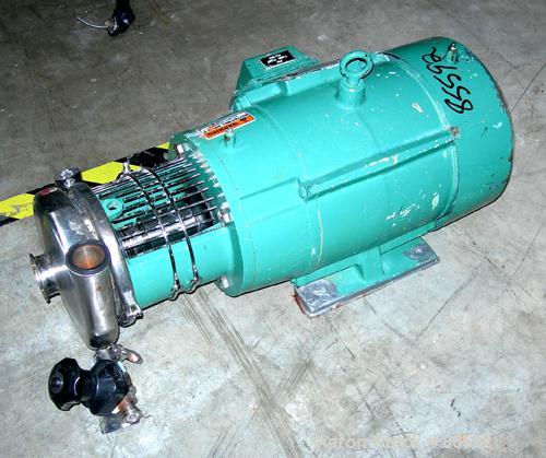 Used Tri-Clover Centrifugal Pump, Model C216MDG21T20ND01Y18SP, 316 Stainless Steel. 6" impeller, 2" tri-clamp inlet, 1-1/2" tri-clamp outlet. Approximate capacity 100 gallons per minute at 170' head....