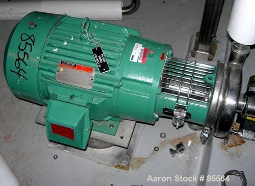 USED: Tri Clover centrifugal pump, model C216MDG21TL20C4V04Y22PL, 316 stainless steel. 6" impeller, 2" tri clamp inlet, 1-1/...