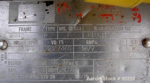 Used Stainless Steel Tri Clover Centrifugal Pump, Model C216TD18T-S