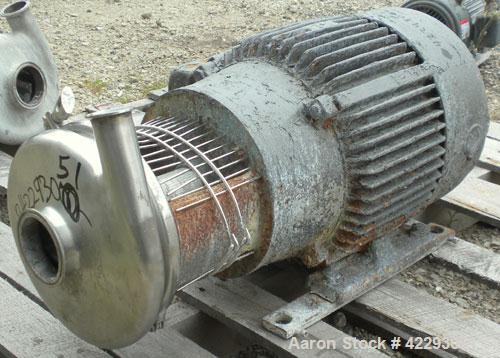 Used Stainless Steel Tri-Clover Centrifugal Pump, Model C218MD25T-S