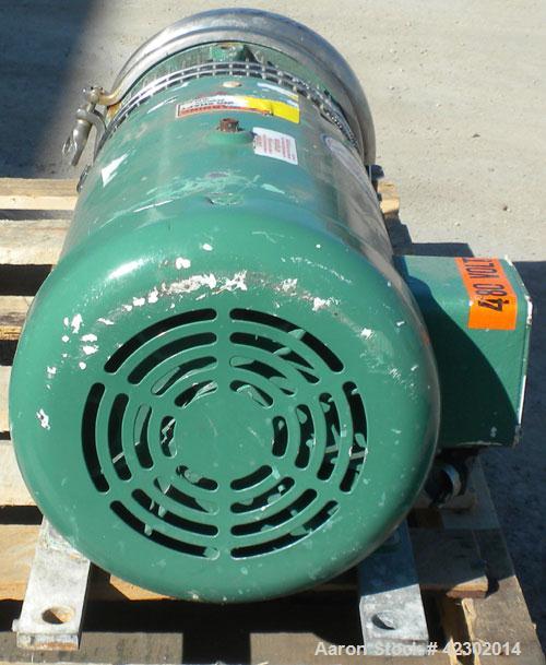 Used Tri-Clover Tri-Flo Centrifugal Pump, model C328MD18T-S, 316 stainless steel. 4" sanitary inlet, 2" sanitary outlet. 8" diameter impeller. Approximate capacity 300 gallons per minute at 65' head....