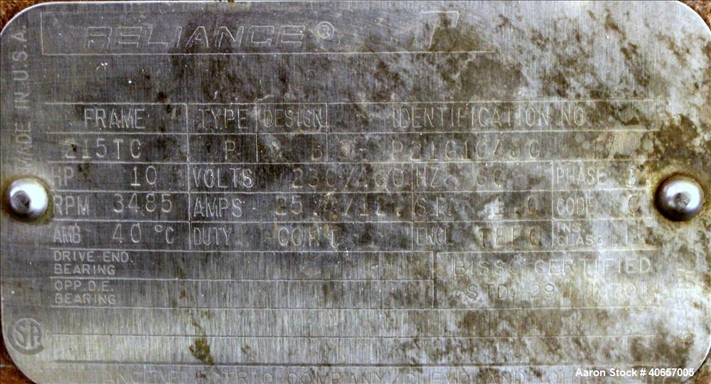 Used Stainless Steel Tri-Clover Centrifugal Pump, Model C328MD21T-S