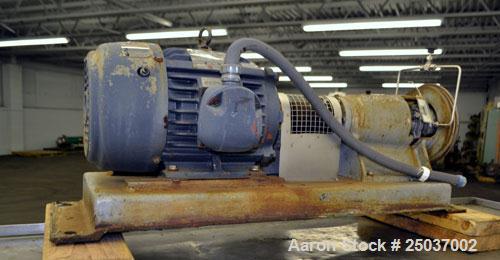 Used- Tri-Clover Centrifugal Pump, Model SP218M-9237-40, 316 Stainless Steel. Unit missing front cover. Driven by a 10 hp, 3...