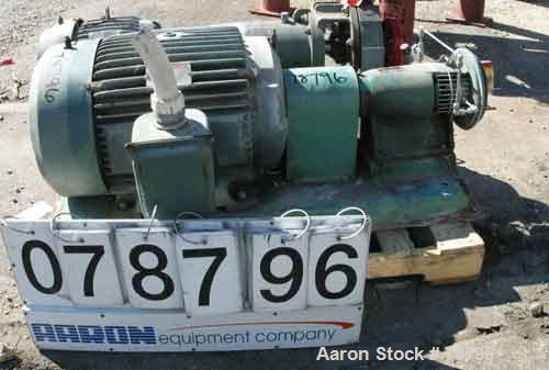 Used Tri-Clover Tri-Flo Centrifugal Pump, Model SP328M-4966-24, 316 Stainless Steel. 4" inlet, 2" outlet. Approximate capacity 500 gallons per minute at 260' head, 8" diameter impeller. Driven by a 5...