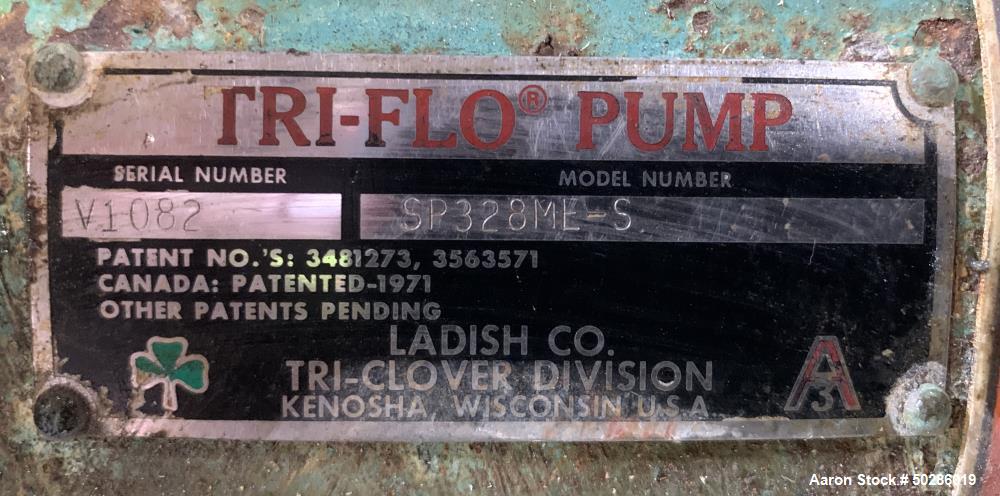 Used- Tri-Clover Tri-Flo Model SP328ME-S Centrifugal Pump