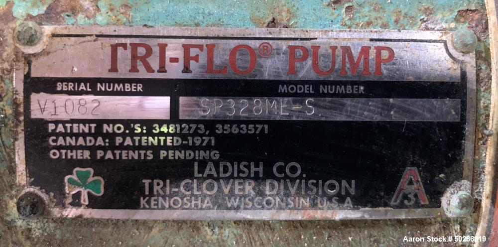 Used Tri-Clover Tri-Flo Model SP328ME-S Centrifugal Pump