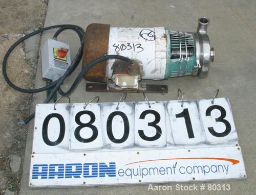 USED:Tri-Clover centrifugal pump, 316 stainless steel. 2-1/2" diameter inlet, 2" outlet. Direct driven by a 3 hp, 3/60/230/460 volt,3410 rpm motor. Requires base.
