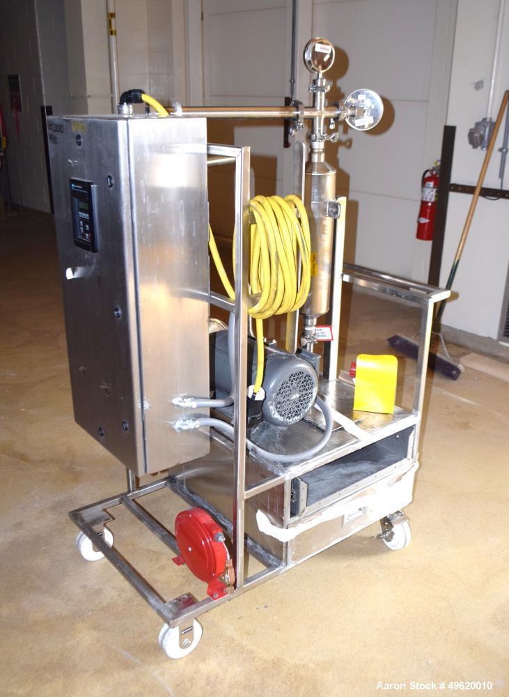 Used Waukesha Centrifugal Pump, Model 2065LV, 316 Stainless Steel. Approximate 200 gallons per minute at 180 head. 2.5" inlet, 1.5" outlet. Driven by a 5hp, 3/60/230/460 volt, 3450 rpm XP motor, seri...