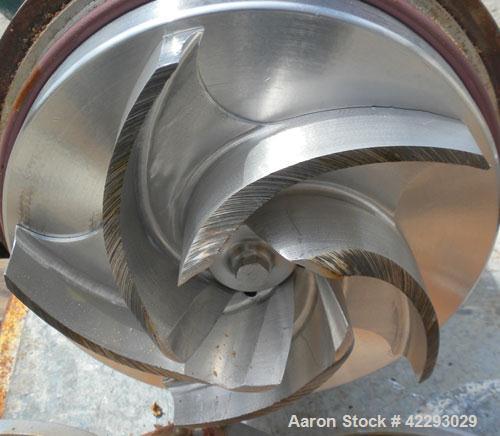 Used Waukesha Centrifugal Pump, model 2085, 316 stainless steel. 3" Tri-clamp inlet, 2" tri-clamp outlet. 8" Diameter impeller. Rated approximately 480 gallons per minute at 85' head. Driven by a 3 h...