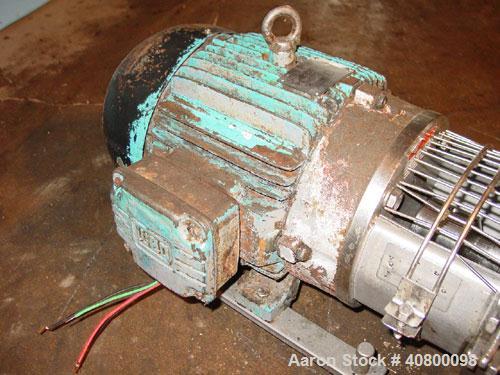 Used Waukesha Centrifugal Pump, Model C328, 316 stainless steel. 3" tri-clamp inlet, 2" tri-clamp outlet. Approximate 5" diameter impeller. Rated approximately 450 gallons per minute at 50' head. Dri...