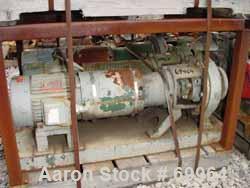 USED: Worthington centrifugal pump, model D1011. Size 3" inlet x 1-1/2" outlet x 10" diameter impeller, 316 stainless steel. Rated 275 psi at 100 deg F. Direct connected to a 5 hp, 3/60/230/460 volt,...