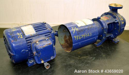 Used Worthington Centrifugal Pump, Model D1012, Size 1.5 X 1 X 6, 316 Stainless steel. Rated approximate 150 gallons per minute at 60’ head at 275 psi at 100 degrees F. 1.5” Inlet, 1” outlet, 6.30” d...
