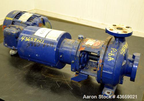 Used Worthington Centrifugal Pump, Model D1012, Size 1.5 X 1 X 6, 316 Stainless steel. Rated approximate 40 gallons per minute at 100’ head at 275 psi at 100 degrees F. 1.5” Inlet, 1” outlet, 4.80” d...