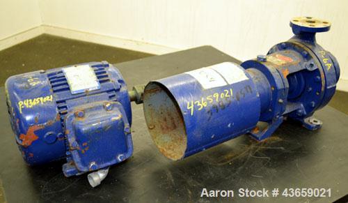 Used Worthington Centrifugal Pump, Model D1012, Size 1.5 X 1 X 6, 316 Stainless steel. Rated approximate 40 gallons per minute at 100’ head at 275 psi at 100 degrees F. 1.5” Inlet, 1” outlet, 4.80” d...