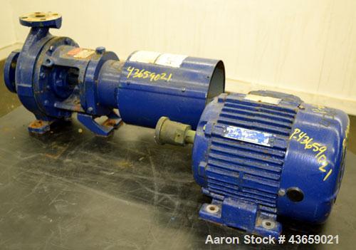 Used Worthington Centrifugal Pump, Model D1012, Size 1.5 X 1 X 6, 316 Stainless steel. Rated approximate 40 gallons per minute at 100’ head at 275 psi at 100 degrees F. 1.5” Inlet, 1” outlet, 4.80” d...