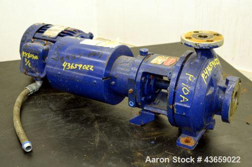 Used Worthington Centrifugal Pump, Model D1012, Size 1.5 X 1 X 6, 316 Stainless steel. Rated approximate 50 gallons per minute at 40’ head at 275 psi at 100 degrees F. 1.5” Inlet, 1” outlet, 5.20” di...