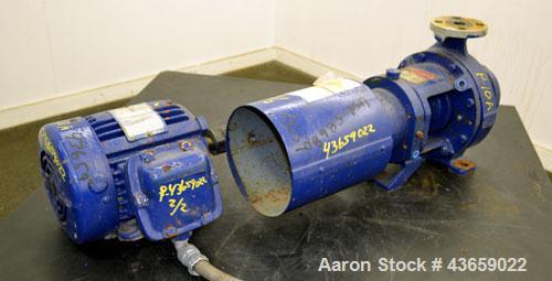Used Worthington Centrifugal Pump, Model D1012, Size 1.5 X 1 X 6, 316 Stainless steel. Rated approximate 50 gallons per minute at 40’ head at 275 psi at 100 degrees F. 1.5” Inlet, 1” outlet, 5.20” di...