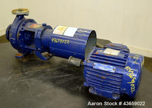 Used Worthington Centrifugal Pump, Model D1012, Size 1.5 X 1 X 6, 316 Stainless steel. Rated approximate 50 gallons per minute at 40’ head at 275 psi at 100 degrees F. 1.5” Inlet, 1” outlet, 5.20” di...