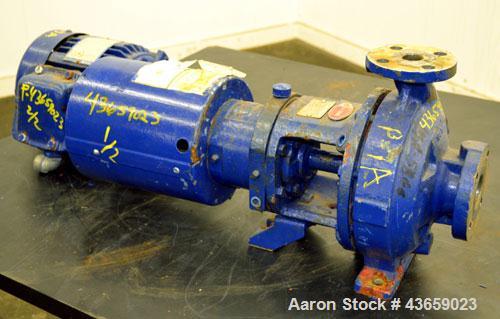 Used Worthington Centrifugal Pump, Model D1012, Size 1.5 X 1 X 6, 316 Stainless steel. Rated approximate 20 gallons per minute at 20’ head at 275 psi at 100 degrees F. 1.5” Inlet, 1” outlet, 4.60” di...