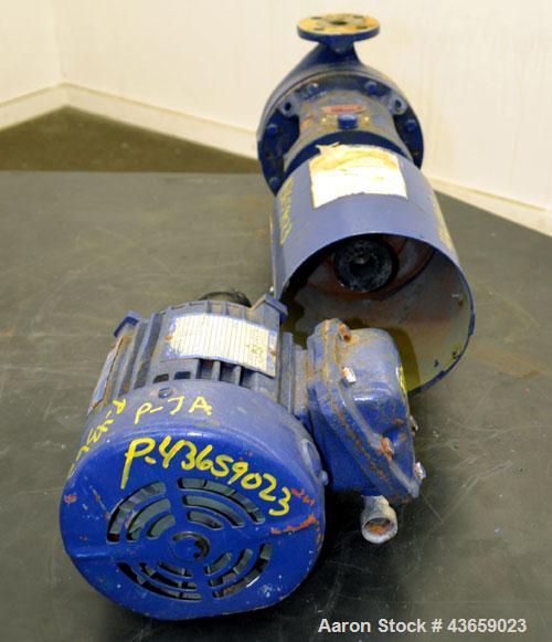 Used Worthington Centrifugal Pump, Model D1012, Size 1.5 X 1 X 6, 316 Stainless steel. Rated approximate 20 gallons per minute at 20’ head at 275 psi at 100 degrees F. 1.5” Inlet, 1” outlet, 4.60” di...