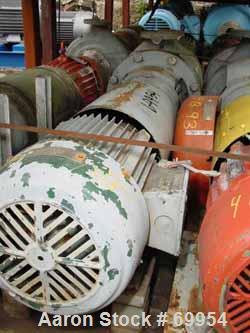 Used Worthington Centrifugal Pump, Model D1011. Size 3" inlet x 1-1/2" outlet x 8" diameter impeller, 316 stainless steel. Rated 275 psi at 100 deg F. Direct connected to a 5 hp, 3/60/230/460 volt, 1...