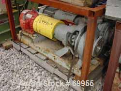 USED:Worthington centrifugal pump, model D1011. Size 3" inlet x 2"outlet x 8" diameter impeller, 316 stainless steel. Rated 275 psi at100 deg F. Direct connected to a 5 hp, 3/60/230/460 volt, 1735 rp...