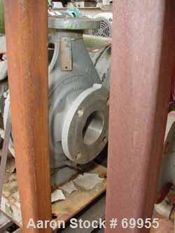 USED:Worthington centrifugal pump, model D1011. Size 3" inlet x 2"outlet x 8" diameter impeller, 316 stainless steel. Rated 275 psi at100 deg F. Direct connected to a 5 hp, 3/60/230/460 volt, 1735 rp...