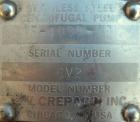 Used Stainless Steel APV/Crepaco Centrifugal Pump, model 6V2