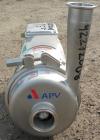Used APV Centrifugal Pump, model W+22/20, 316 stainless steel. Approximate capacity 100 gallons per minute at 20' head. 2