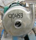 Used: Tri Clover centrifugal pump, model C218MD18T-S-3-18, 316 stainless steel. Approximately 95 gallons per minute at 45' head at 20 psi. 2