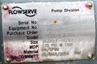 Used Stainless Steal Flowserve Durco Mark 3 Centrifugal Pump, Model MK3 Lo-Flo