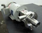 Used Fristam Centrifugal Pump, Model FPX712-130, 316 Stainless Steel. Approximate maximum capacity 90 gallons per minute at 50’ head at 3500 rpm. 2” Tri-clamp inlet, 1.5” tri-clamp outlet. Driven by ...