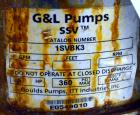 Used Goulds G&L Series Vertical Multi-Stage Pump, Model 1SVBK3, 304 Stainless Steel. Rated approximate 15 gallons per minute at 1100’ head at 3450 rpm at 360psi. Temperature range 250 degrees F. Appr...
