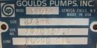 Used Goulds Centrifugal Pump, Model 3196 MTX, Size 2x3-8, 316L stainless steel. 3