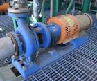 Used Goulds Centrifugal Pump, Model 3196, Size 3X4-8G, 316 Stainless Steel. Rated approximately 63 gallons per minute at 58' head at 1800 rpm, 275 psi. 4” Inlet, 3” outlet, 8.375” diameter impeller, ...