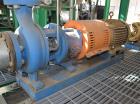 Used Goulds Centrifugal Pump, Model 3196, Size 3X4-8G, 316 Stainless Steel. Rated approximately 63 gallons per minute at 73' head at 1800 rpm, 275 psi. 4” Inlet, 3” outlet, 8.375” diameter impeller, ...