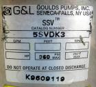 USED: Goulds vertical multi-stage centrifugal pump, model 5SVDK, 316 stainless steel construction. 2-1/2